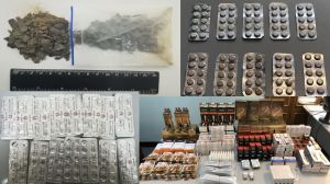 Customs officers revealed psychotropic tablets and heroin hidden underwear