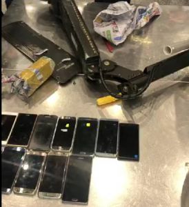 The phones hidden inside an electric scooter were exposed