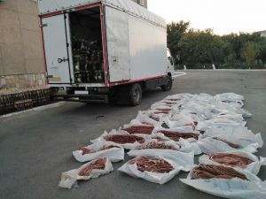 75.5 million soums worth of non-ferrous metals, hidden between the oil and grain products were discovered by customs officials